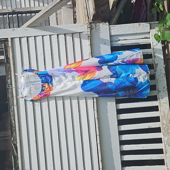 Women Sleeveless Floral Long Maxi Strapless Dress - Picture 2 of 5